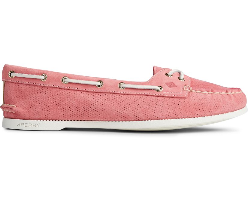 Sperry Authentic Original Skimmer Pin Perforated Boat Shoes - Women's Boat Shoes - Coral [ML9483015]